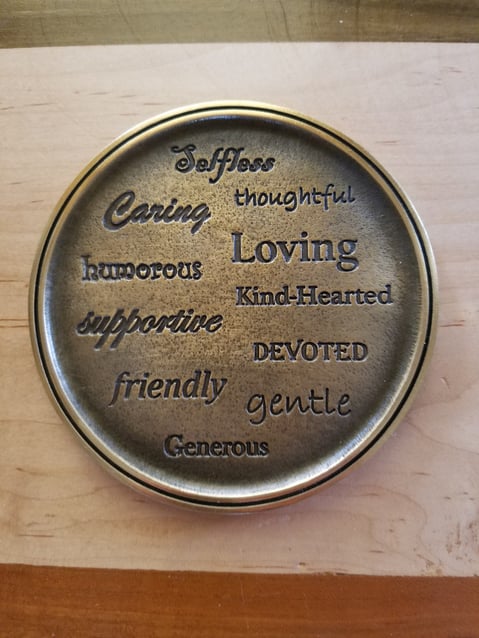 Brian Hoffman’s funeral home magnet Brian Hoffman's funeral home magnet with characteristics he embodied