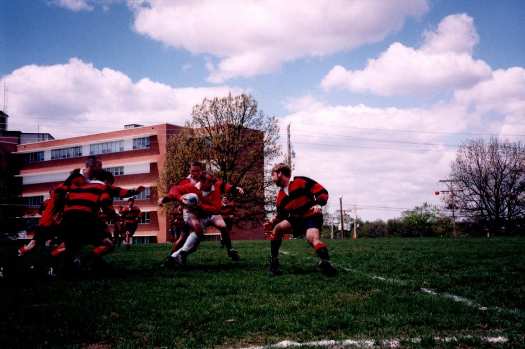 Brian getting ready to tackle Rugby player at Benedictine College Brian getting ready to tackle Rugby player at Benedictine College